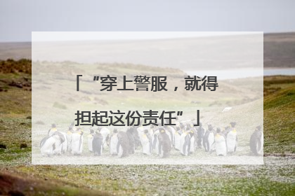 “穿上警服，就得担起这份责任”