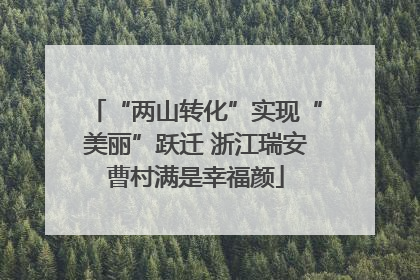 “两山转化”实现“美丽”跃迁 浙江瑞安曹村满是幸福颜