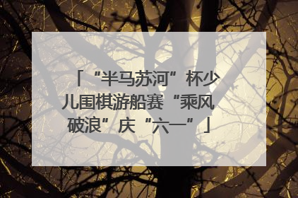 “半马苏河”杯少儿围棋游船赛“乘风破浪”庆“六一”