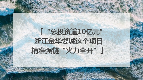“总投资逾10亿元” 浙江金华婺城这个项目精准强链“火力全开”