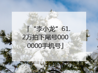 “李小龙”61.2万拍下尾号0000000手机号