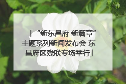 “新东昌府 新篇章”主题系列新闻发布会 东昌府区残联专场举行