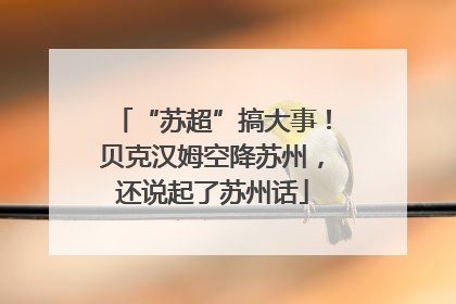 “苏超”搞大事！贝克汉姆空降苏州，还说起了苏州话