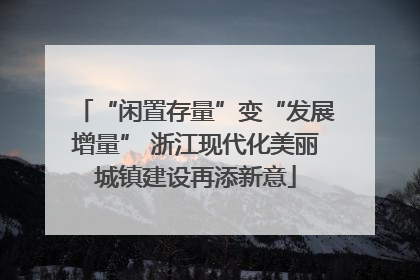 “闲置存量”变“发展增量” 浙江现代化美丽城镇建设再添新意