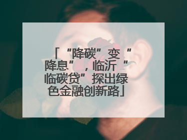 “降碳”变“降息”，临沂“临碳贷”探出绿色金融创新路