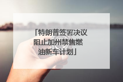 特朗普签署决议 阻止加州禁售燃油新车计划