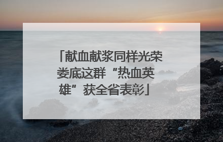 献血献浆同样光荣 娄底这群“热血英雄”获全省表彰