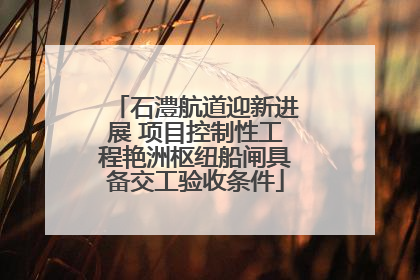 石澧航道迎新进展 项目控制性工程艳洲枢纽船闸具备交工验收条件