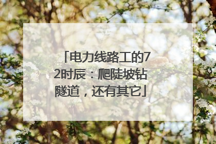 电力线路工的72时辰：爬陡坡钻隧道，还有其它
