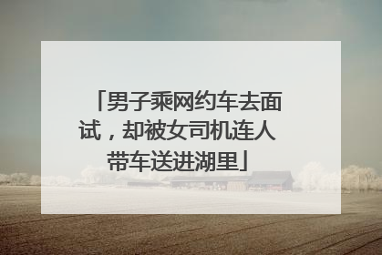 男子乘网约车去面试，却被女司机连人带车送进湖里
