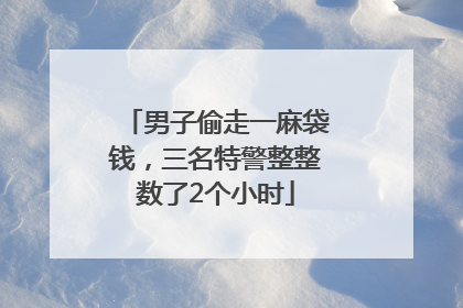 男子偷走一麻袋钱，三名特警整整数了2个小时