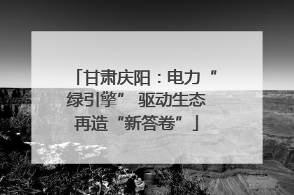 甘肃庆阳：电力“绿引擎” 驱动生态再造“新答卷”