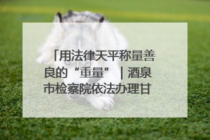 用法律天平称量善良的“重量”｜酒泉市检察院依法办理甘肃首例社区矫正对象见义勇为减刑案