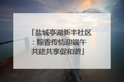 盐城亭湖新丰社区：粽香传情迎端午 共建共享促和谐