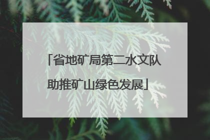 省地矿局第二水文队助推矿山绿色发展