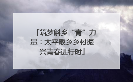 筑梦斛乡“青”力量：太平畈乡乡村振兴青春进行时