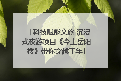 科技赋能文旅 沉浸式夜游项目《今上岳阳楼》带你穿越千年