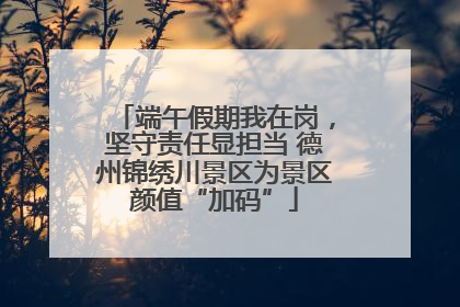 端午假期我在岗，坚守责任显担当 德州锦绣川景区为景区颜值“加码”
