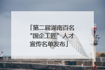 第二届湖南百名“国企工匠”人才宣传名单发布