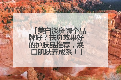 美白淡斑哪个品牌好？祛斑效果好的护肤品推荐，焕白肌肤养成系！