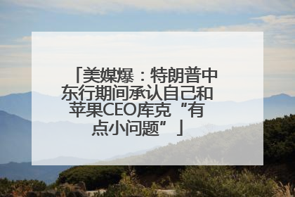 美媒爆：特朗普中东行期间承认自己和苹果CEO库克“有点小问题”
