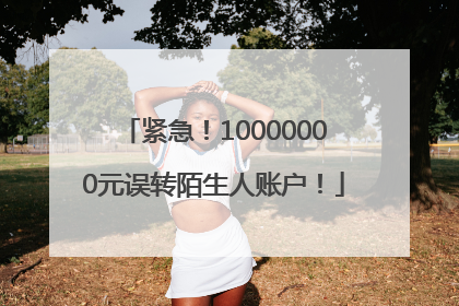 紧急！10000000元误转陌生人账户！