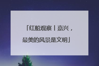 红船观察丨嘉兴，最美的风景是文明