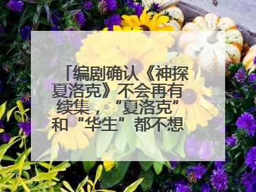 编剧确认《神探夏洛克》不会再有续集，“夏洛克”和“华生”都不想再出演了