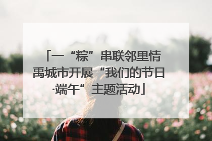 一“粽”串联邻里情 禹城市开展“我们的节日·端午”主题活动