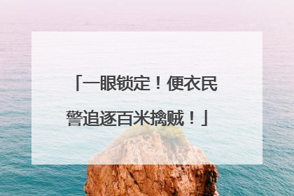 一眼锁定！便衣民警追逐百米擒贼！
