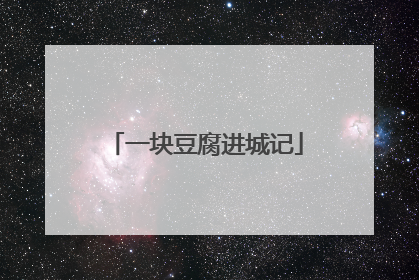 一块豆腐进城记