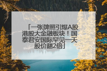 一张牌照引爆A股港股大金融板块！国泰君安国际罕见一天股价翻2倍