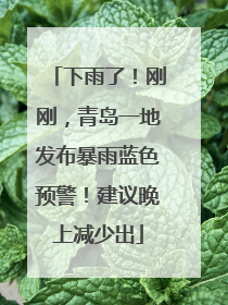 下雨了！刚刚，青岛一地发布暴雨蓝色预警！建议晚上减少出