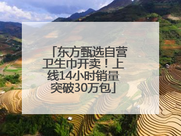 东方甄选自营卫生巾开卖！上线14小时销量突破30万包