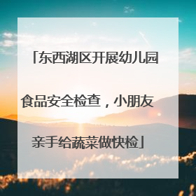 东西湖区开展幼儿园食品安全检查，小朋友亲手给蔬菜做快检