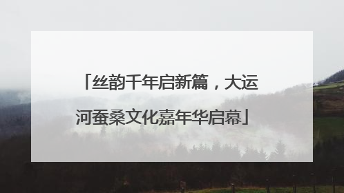 丝韵千年启新篇，大运河蚕桑文化嘉年华启幕