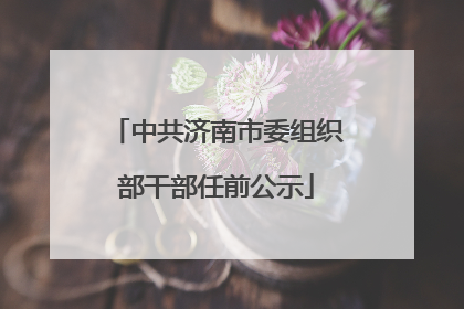 中共济南市委组织部干部任前公示