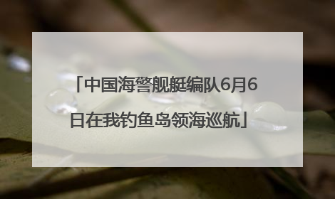 中国海警舰艇编队6月6日在我钓鱼岛领海巡航