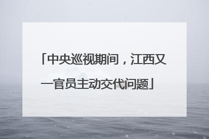中央巡视期间，江西又一官员主动交代问题