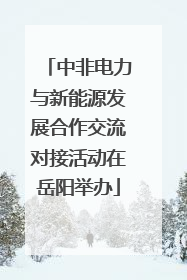 中非电力与新能源发展合作交流对接活动在岳阳举办