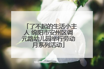 了不起的生活小主人 绵阳市安州区调元路幼儿园举行劳动月系列活动