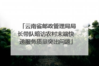 云南省邮政管理局局长带队暗访农村末端快递服务质量突出问题
