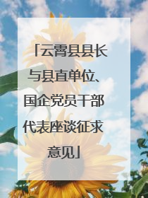 云霄县县长与县直单位、国企党员干部代表座谈征求意见
