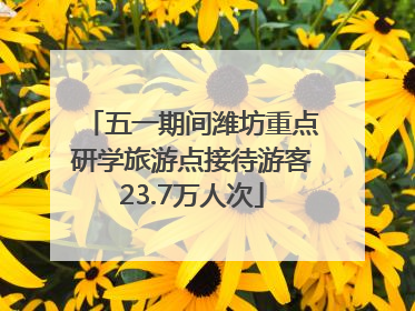 五一期间潍坊重点研学旅游点接待游客23.7万人次