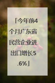 今年前4个月广东省民营企业进出口增长5.6%