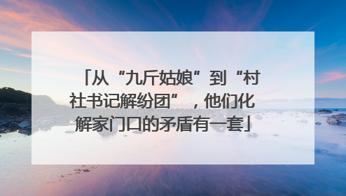 从“九斤姑娘”到“村社书记解纷团”，他们化解家门口的矛盾有一套