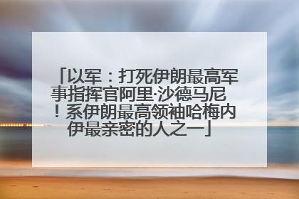 以军：打死伊朗最高军事指挥官阿里·沙德马尼！系伊朗最高领袖哈梅内伊最亲密的人之一