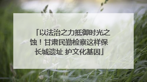 以法治之力抵御时光之蚀！甘肃民勤检察这样保长城遗址 护文化基因
