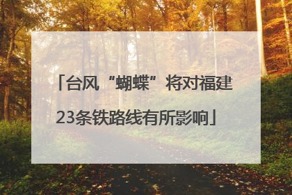 台风“蝴蝶”将对福建23条铁路线有所影响