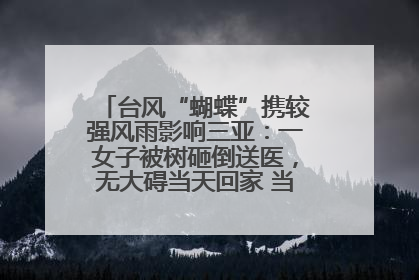 台风“蝴蝶”携较强风雨影响三亚：一女子被树砸倒送医，无大碍当天回家 当地已紧急清障
